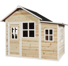 Spielhaus aus Holz mit Tür und Fenstern