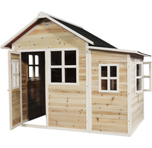 Holzspielhaus mit Tür und Fenstern