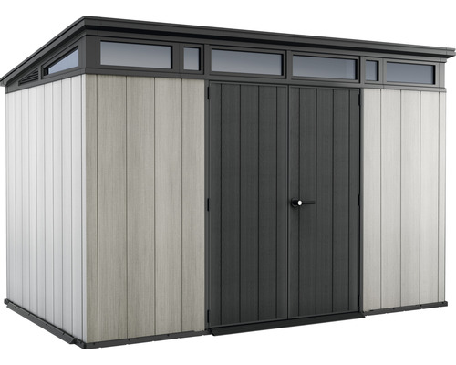 Gartenschuppen aus Kunststoff mit Doppeltür und Fenster