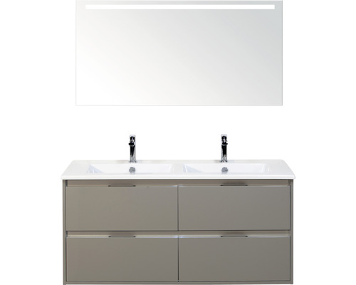 Badmöbel-Set Sanox Porto Keramik 170x121x51 cm Doppel-Keramikwaschbecken 4 Schubladen cubanit grey mit LED-Beleuchtung Badmöbel-Set Sanox Porto Keramik 170x121x51 cm Doppel-Keramikwaschbecken 4 Schubladen cubanit grey mit LED-Beleuchtung