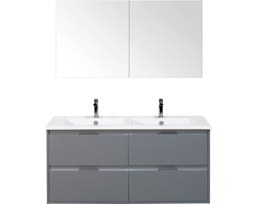 Badmöbel-Set Sanox Porto Keramik 170x121x51 cm Doppel-Keramikwaschbecken 4 Schubladen eisgrün mit Spiegelschrank Badmöbel-Set Sanox Porto Keramik 170x121x51 cm Doppel-Keramikwaschbecken 4 Schubladen eisgrün mit Spiegelschrank