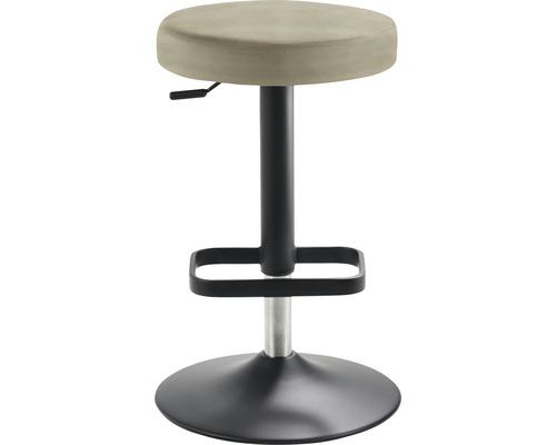 Höhenverstellbarer Barhocker mit Fußstütze und rundem Sitz