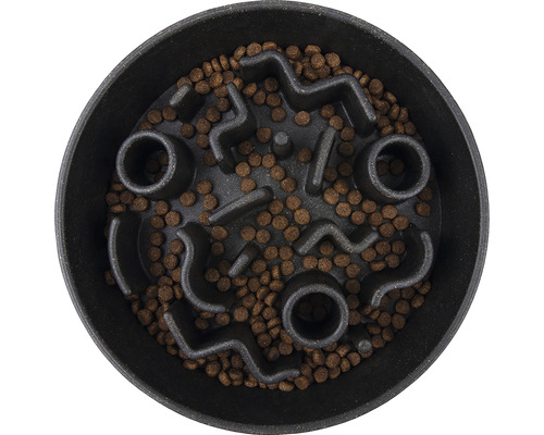 Hund Katze Futternapf District 70 Bamboo Dog Slow Feeder Ø 21 cm Antischling-Napf aus Bambus,anthrazit anthrazit