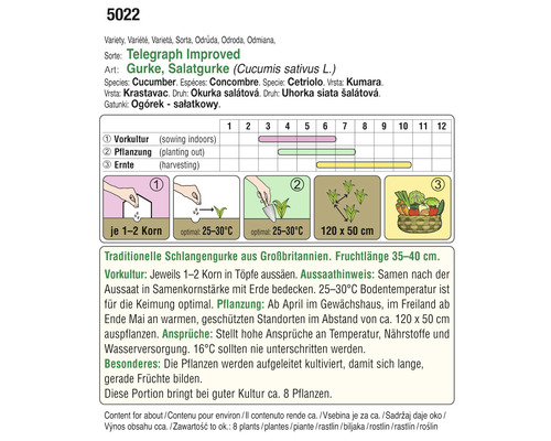 Informationen zur Gurkensorte Telegraph Improved mit Anbauhinweisen