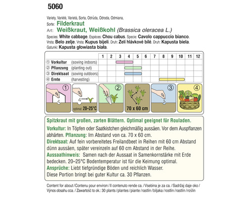 Informationen zum Anbau von Weißkohl