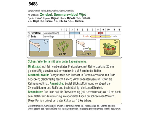 Informationen zu Aussaat und Ernte von Sommerzwiebeln