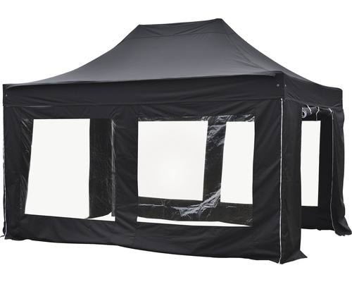 Schwarzes Faltzelt mit Fenster
