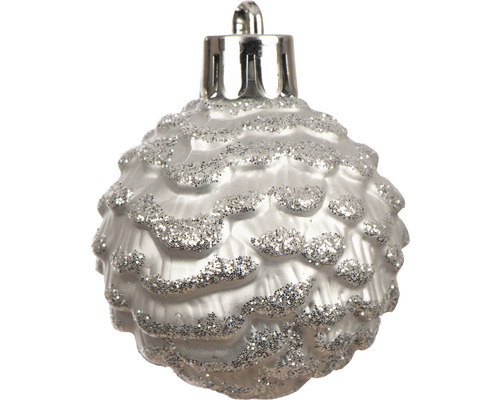 Christbaumkugel mit glitzernden Akzenten
