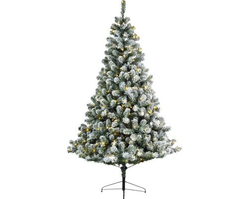 Christbaum Lafiora Colorado Kunststoff Ø 117 cm Höhe: 180 cm inkl. LED und Behang grün/weiß