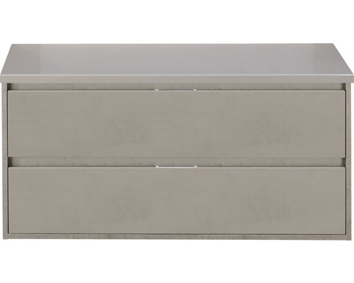 Waschbeckenunterschrank Sanox Porto 59x120x50 cm mit Waschtischplatte kieselgrau Waschtischunterschrank mit zwei Schubladen