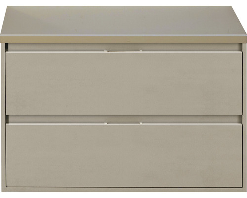 Waschbeckenunterschrank Sanox Porto 59x90x50 cm mit Waschtischplatte kieselgrau Waschtischunterschrank mit zwei Schubladen für das Badezimmer