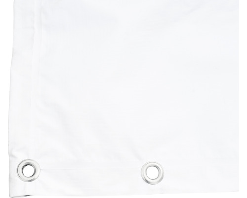 Weißer Duschvorhang mit Ösen