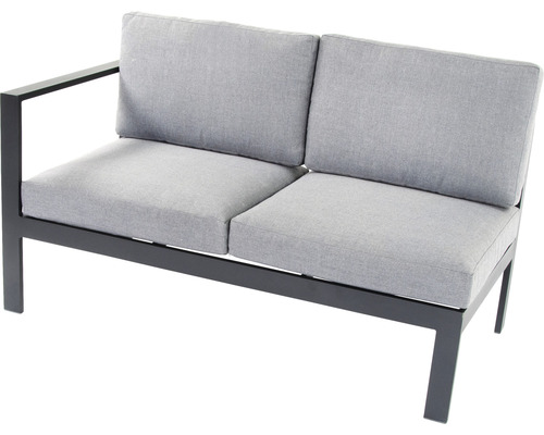 Gartensessel mit Metallgestell und zwei Sitzkissen