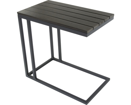 Beistelltisch mit Holzstruktur und Metallgestell