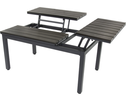 Ausziehbarer Gartentisch mit Holzlatten