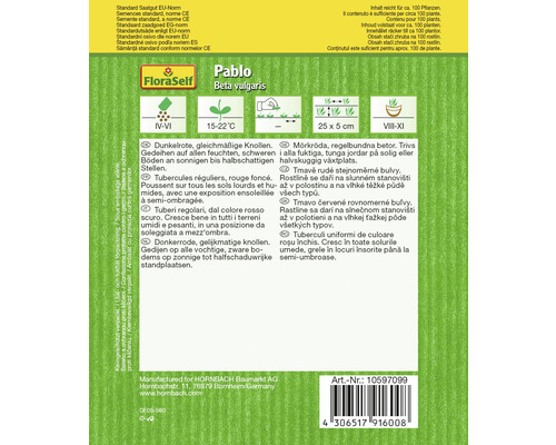 Saatgutpackung Pablo Beta vulgaris von FloraSelf