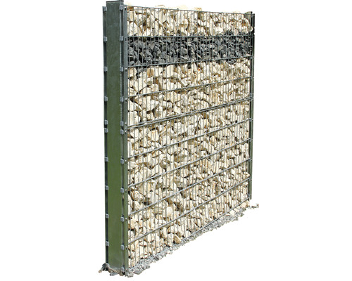 Gabione gefüllt mit Steinen als Sichtschutz