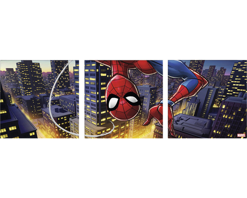 Leinwandbild Spiderman upside down 3er-Set 3x 30x30 cm