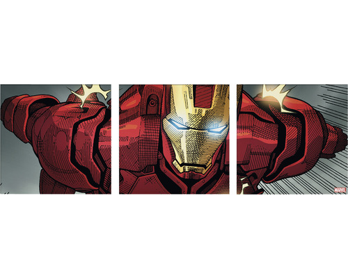 Leinwandbild Iron Man Classic 3er-Set 3x 30x30 cm