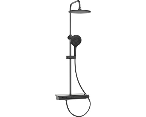 Duschsäule Avital Avelon mit Thermostat schwarz matt Duschsäule Avital Avelon mit Thermostat schwarz matt