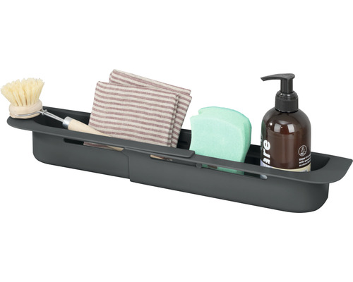 Spülbecken-Organizer mit Spülbürste, Geschirrtüchern, Schwamm und Spülmittel