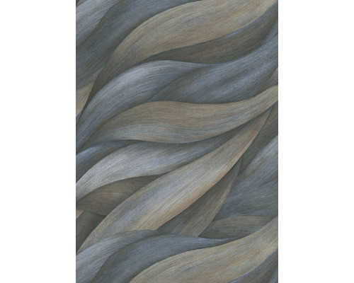 Vliestapete 10257-08 Casual Chique abstrakt blau Tapete mit Wellenmuster in Holzoptik