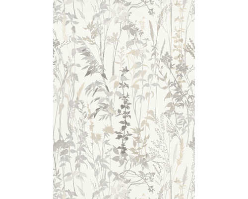 Vliestapete 10258-14 Casual Chique Blätter creme Tapete mit floralem Muster und Pflanzenmotiven