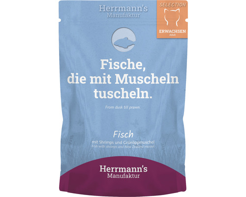 Katzenfutter nass Herrmann´s Fisch mit Shrimps mit Grünlippmusche 100 g