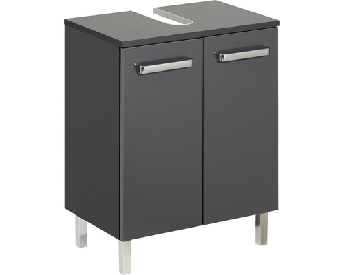 Waschbeckenunterschrank Pelipal Mainz 62x50x33 cm ohne Waschbecken anthrazit Waschbeckenunterschrank mit zwei Türen und Metallgriffen