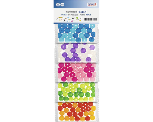 Packung Kunststoffperlen in verschiedenen Farben