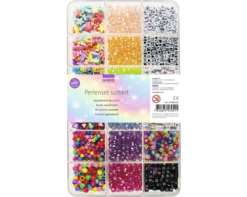 Sortiertes Perlenset mit Buchstaben-, Stern- und bunten Perlen