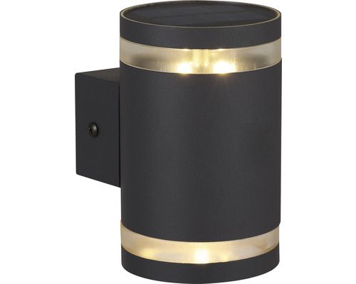 Solarbetriebene Wandleuchte aus Metall mit goldenen Akzenten