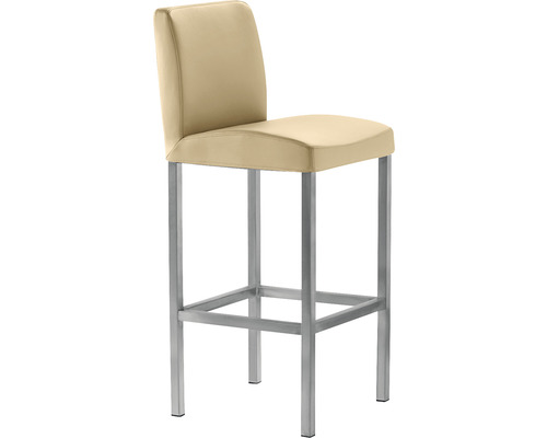 Barhocker Mayer Sitzmöbel 1154_08_30488 40x45x94 cm Gestell Stahl silber Sitz Textilgewebe beige