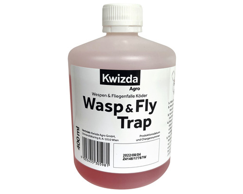 Lockstoff-Nachfüllung für Swirr Wespenfalle, 200 ml Kwizda Agro Wespen- und Fliegenfallen Köder in einer 400-Milliliter-Flasche