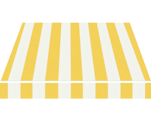 Gelb-weiß gestreifte Markise