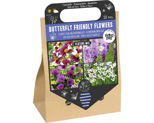 Blumenzwiebel- & Rhizom-Mischung 'Schmetterlingsfreundlich Fluture' mit Dahlie, Sterngladiole, Kronen-Anemone & Prachtscharte 50 Stk.