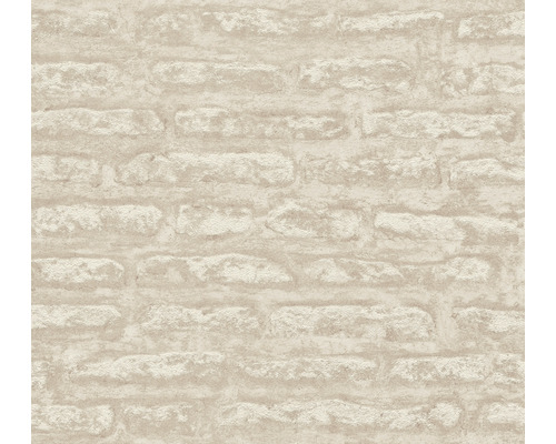 Vliestapete 39027-1 Attractive 2 Steinwand hellbraun-weiß Tapete mit Steinmauer-Motiv