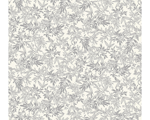 Vliestapete 39028-1 Attractive 2 Blättermotiv grau-weiß glänzend Tapete mit Blätterdesign