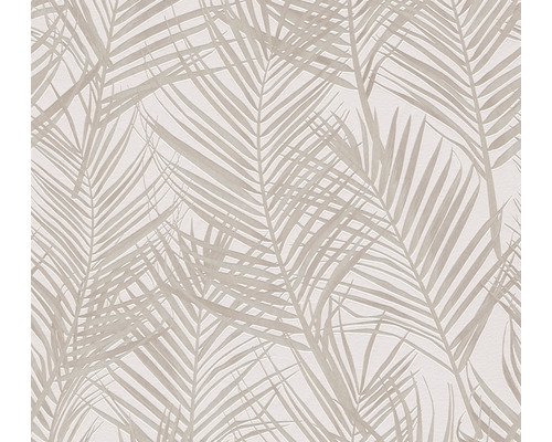 Vliestapete 39038-3 Attractive 2 Palmenblätter weiß-creme Tapete mit Palmenblattmuster