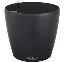 Schwarzer Pflanztopf mit Bewässerungssystem