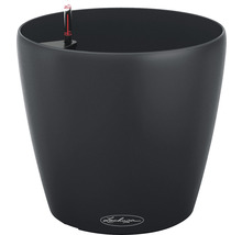 Schwarzer Pflanztopf mit Bewässerungssystem