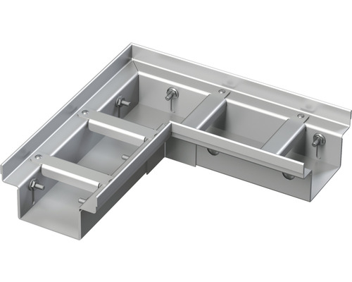 Alcadrain Eckige Entwässerungsrinne für Fassaden-und Terrassenentwässerung Edelstahl verstellbar 254,5 mm x 109 mm x 60/80 mm