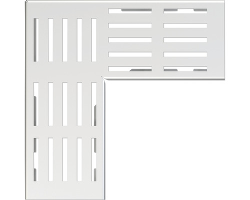 Alcadrain Eckiger Rost für Entwässerungsrinne für Fassaden-und Terrassenentwässerung MW 54/6 Edelstahl 249 x 100 x 20 mm