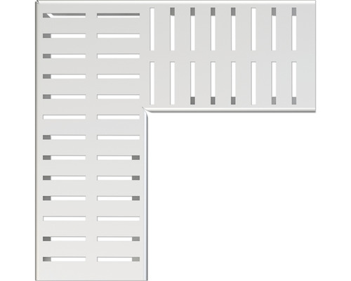 Alcadrain Eckiger Rost für Entwässerungsrinne für Fassaden-und Terrassenentwässerung MW 4/38 Edelstahl 249 mm x 100 mm x 20 mm