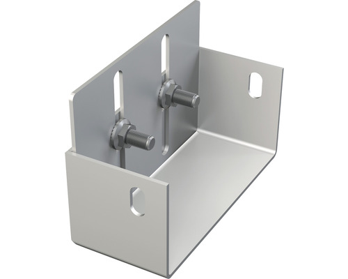 Alcadrain Endstück für Entwässerungsrinne für Fassaden-und Terrassenentwässerung Edelstahl 41 mm x 88 mm x 59/79 mm Metallhalterung mit Schrauben für die Montage
