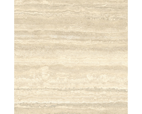 Beige Travertinfliese mit horizontaler Maserung