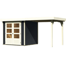 Gartenhaus mit Doppeltür und Carport aus Holz