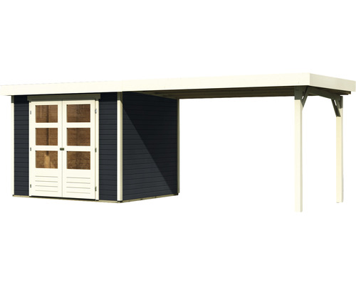 Holzgartenhaus mit Vordach und Doppeltür