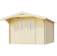 Holzgartenhaus mit Doppeltür und Fenstern