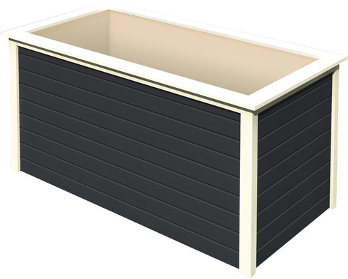 Rechteckiger Pflanzkasten mit horizontaler Holzverkleidung